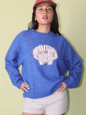 Bailey Rose Royal Shell Oversized Sweater S
